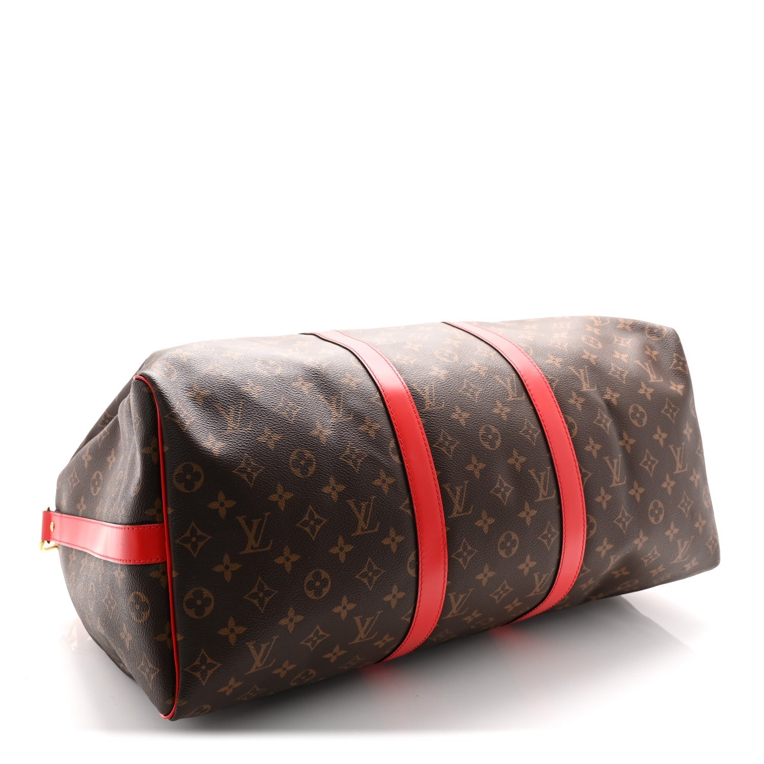 Calfskin Monogram Keepall Bandouliere 50 Coquelicot