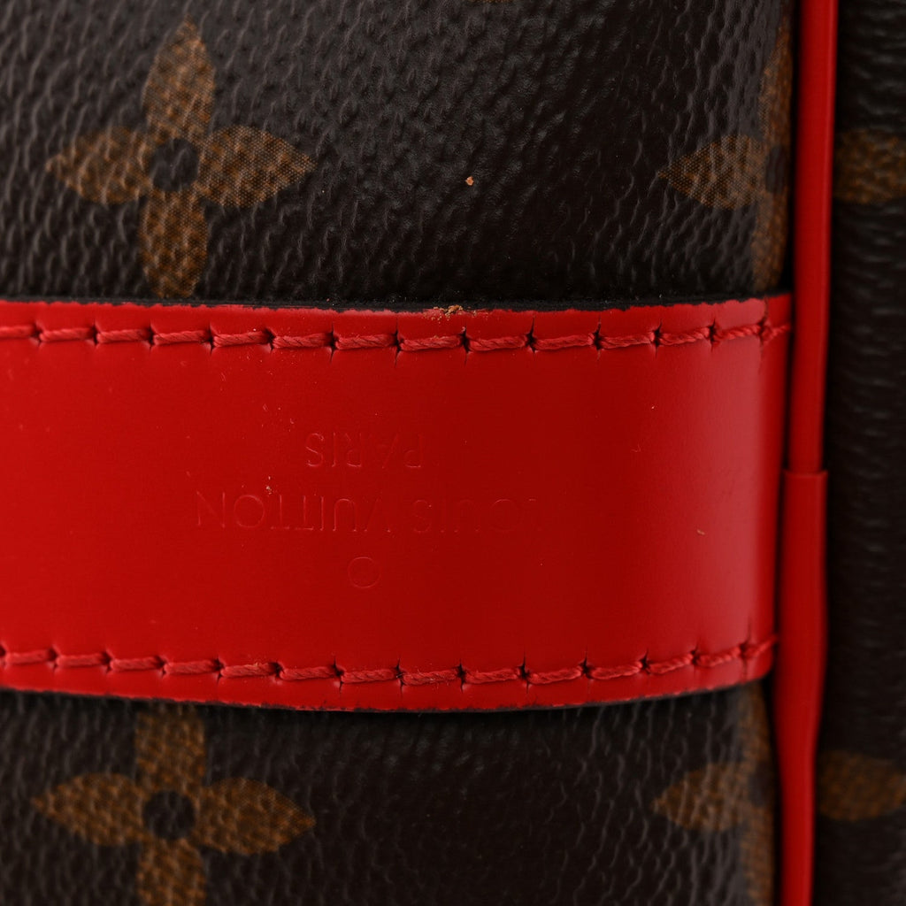 Calfskin Monogram Keepall Bandouliere 50 Coquelicot