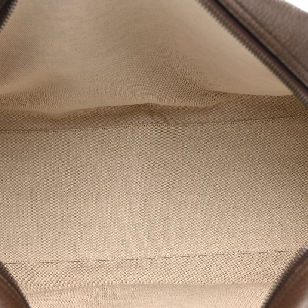 X ADIDAS Canvas Textured Dollar Calfskin Web GG Monogram Trefoil Large Bowling Bag Beige Brown Multicolor