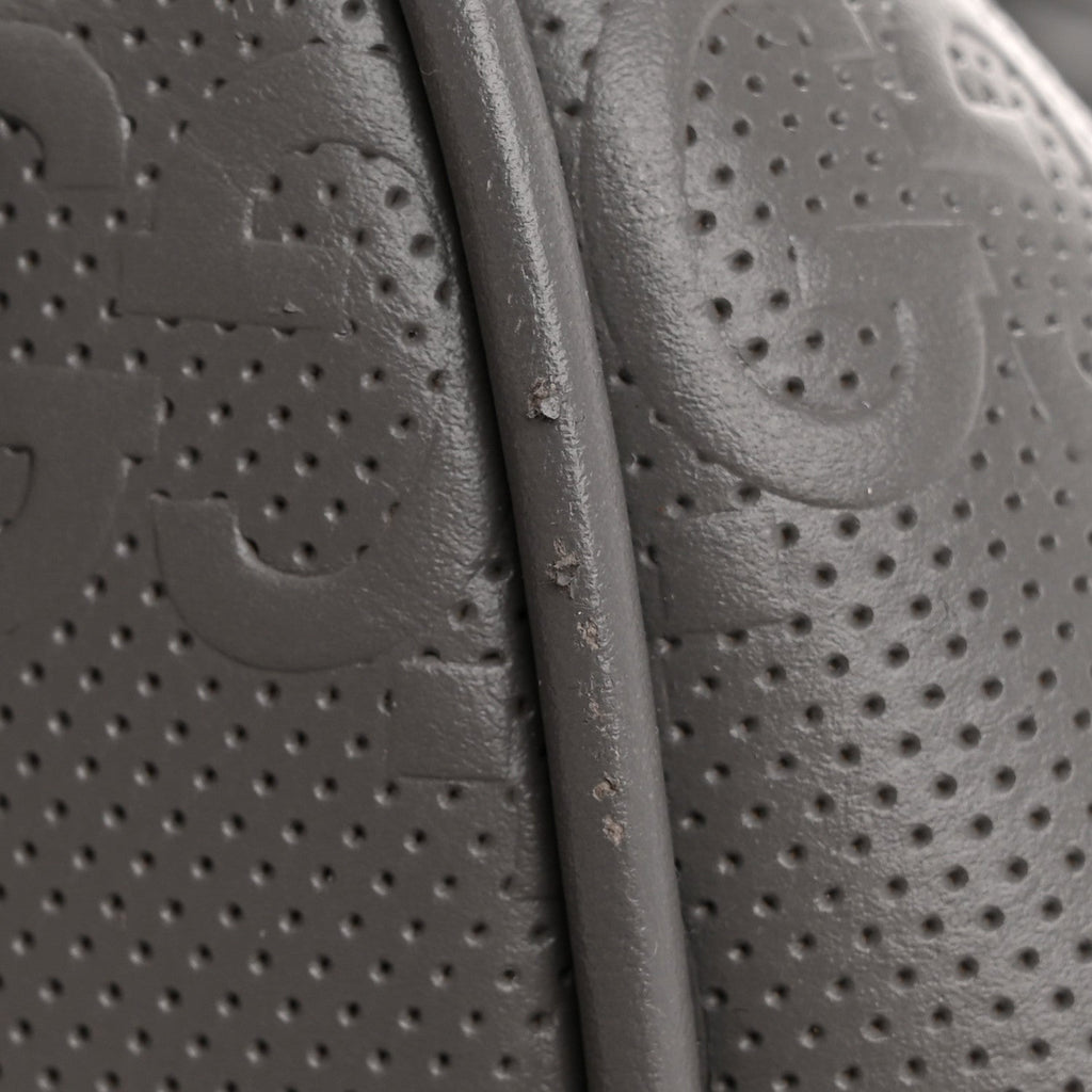 Calfskin GG Tennis Embossed Duffle Bag Grey