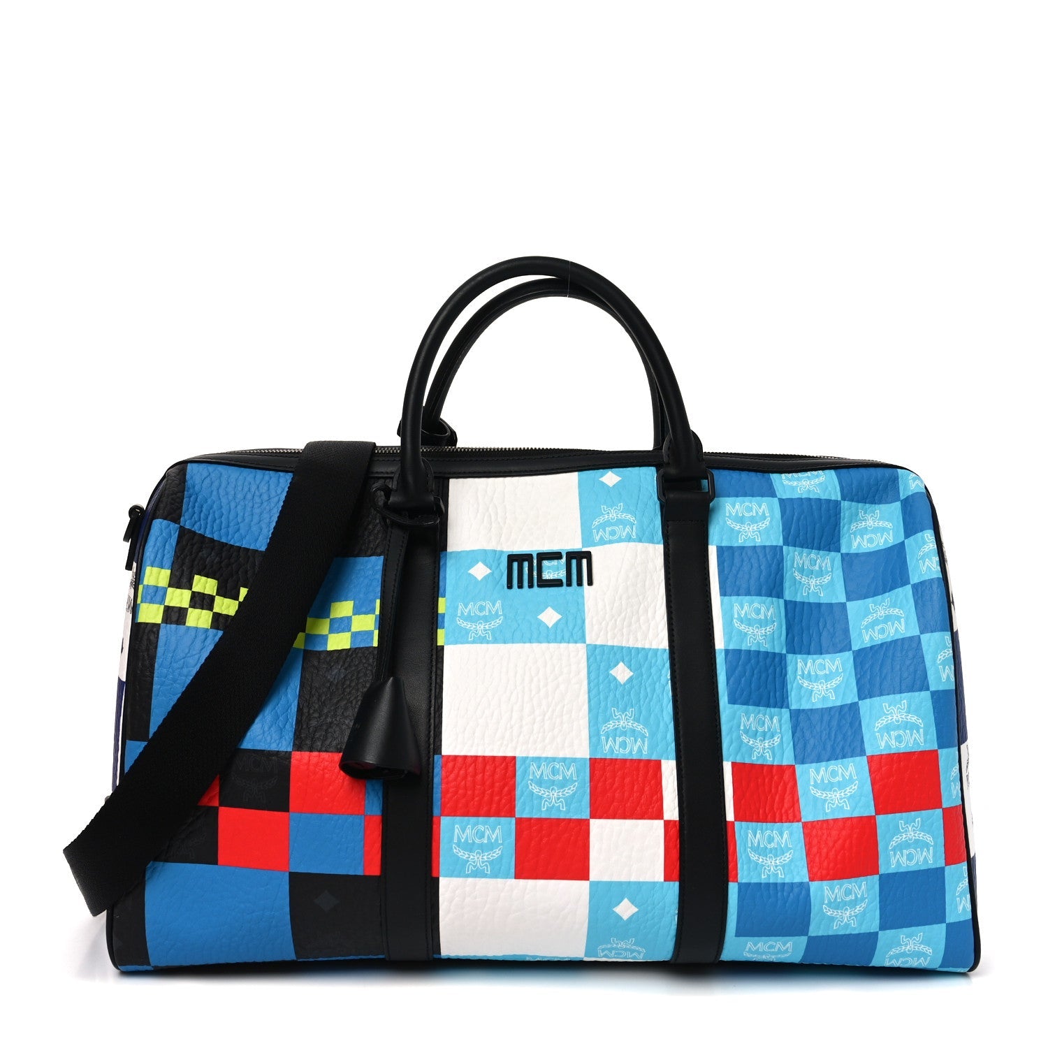 Visetos Ottomar Checkerboard Weekender Duffle Bag Blue Multicolor