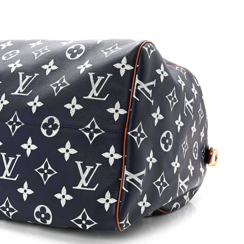 CALFSKIN MONOGRAM SPEEDY P9 BANDOULIERE 50 INDIGO