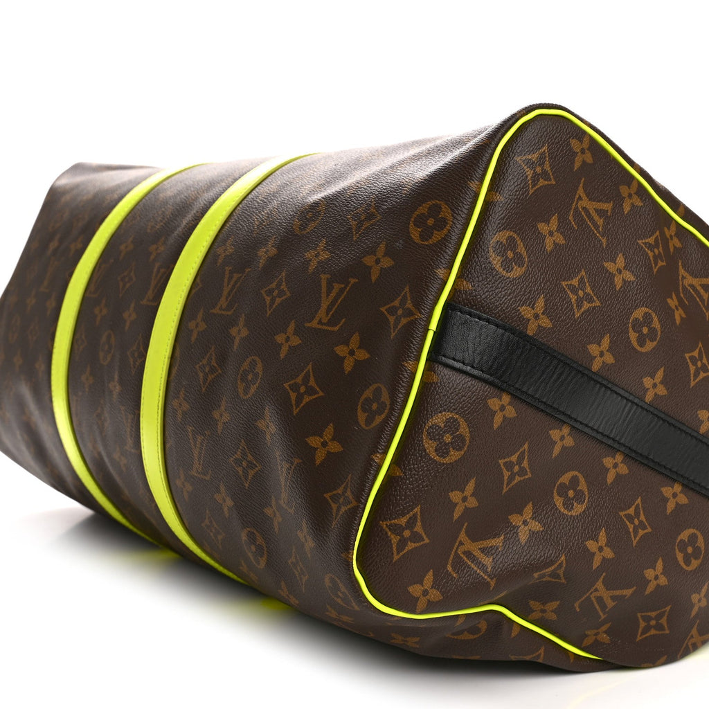 MONOGRAM MACASSAR KEEPALL BANDOULIERE 50 FLORESCENT YELLOW