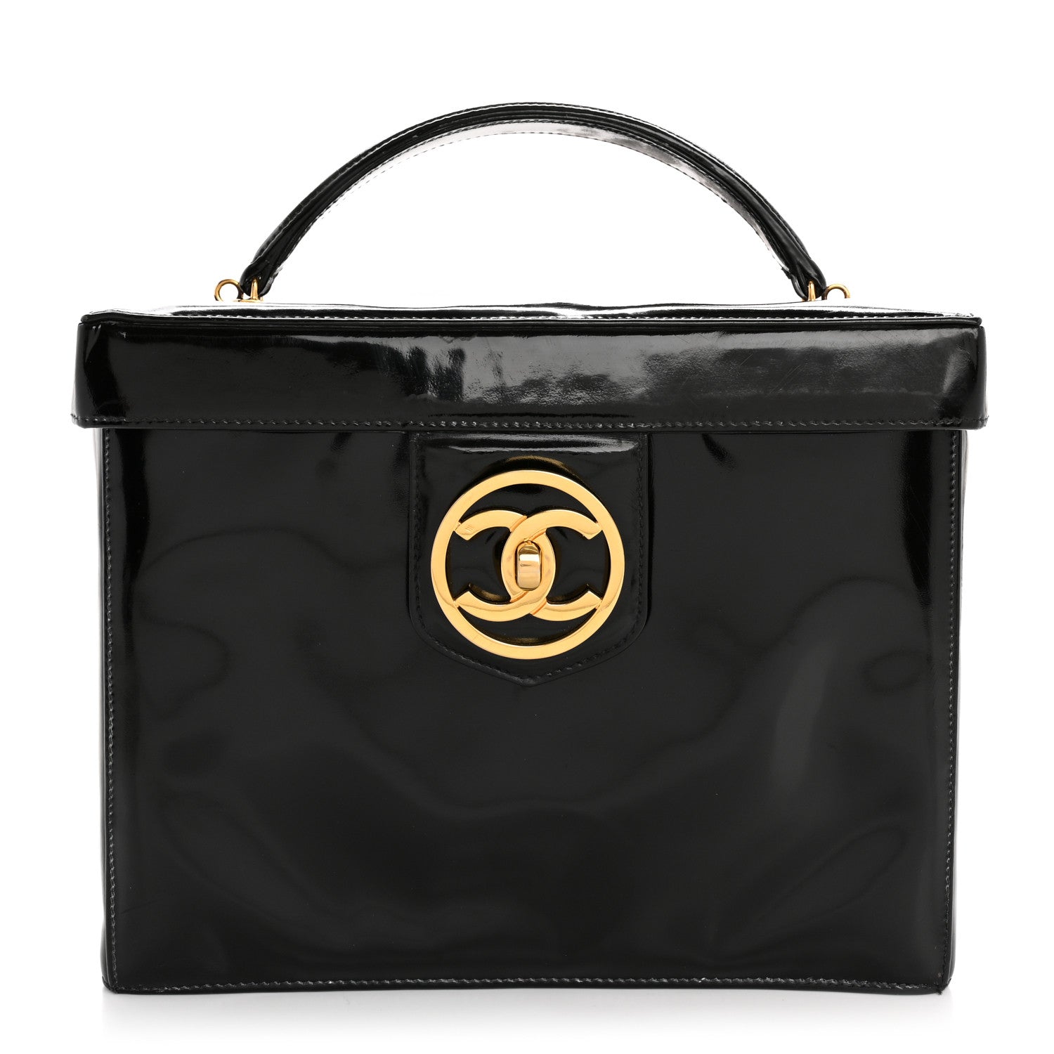 Patent CC Vanity Cosmetic Case Black