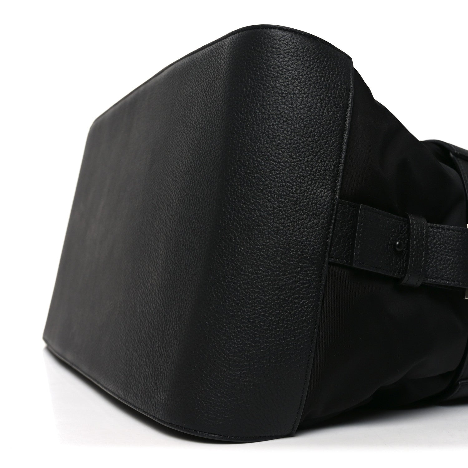 Nylon Calfskin Cut Out Duffle Bag Black