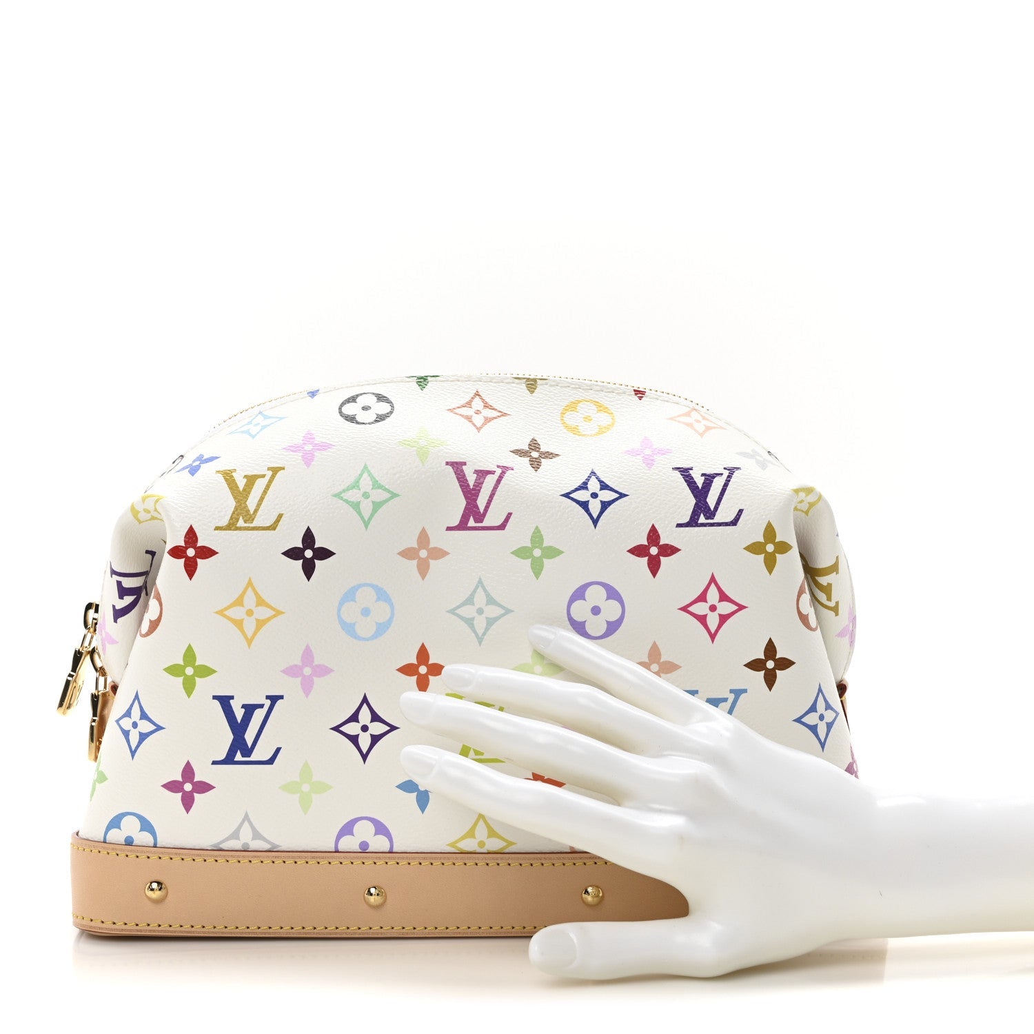 LV x TM Monogram Multicolor Cosmetic Pouch GM White