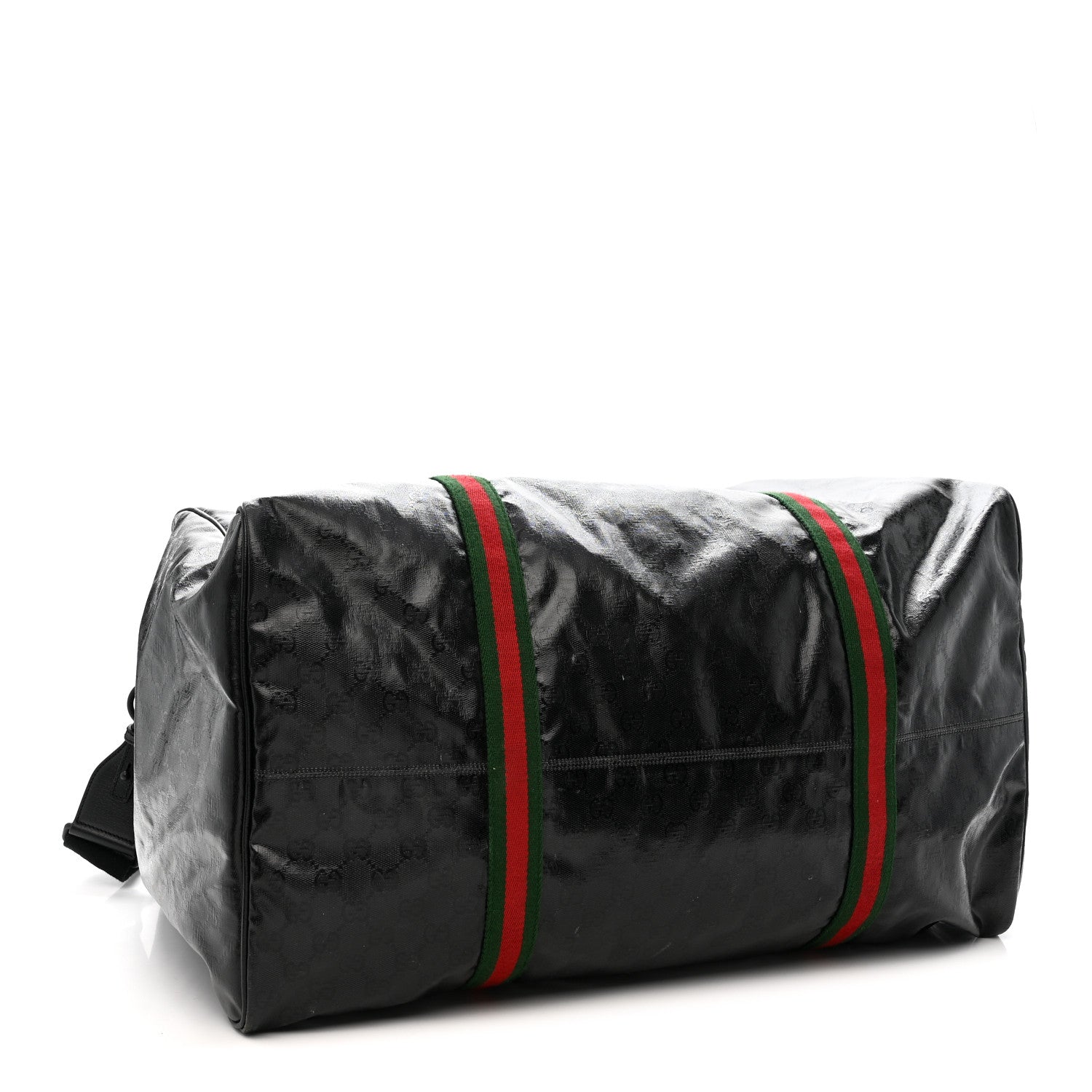 CRYSTAL MONOGRAM WEB LARGE DUFFLE BAG BLACK