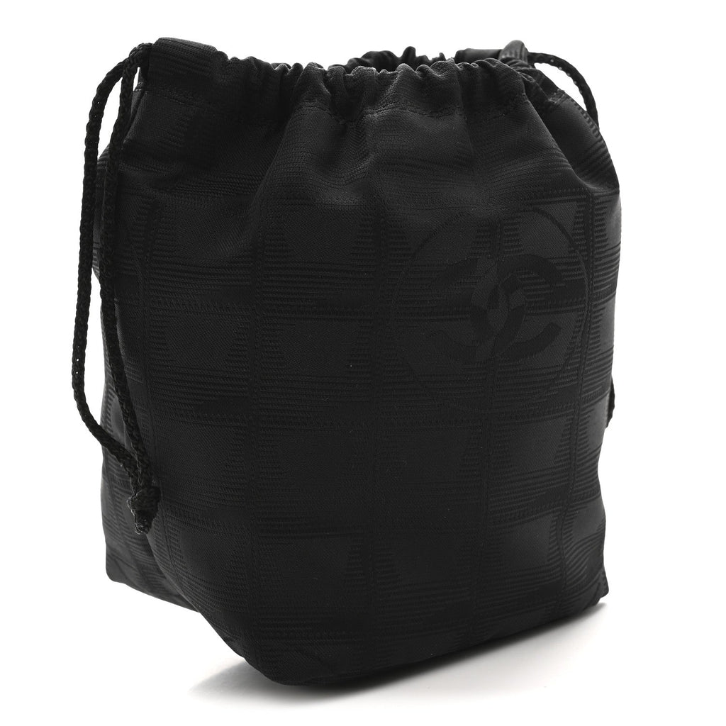 NYLON TRAVEL DRAWSTRING BAG BLACK