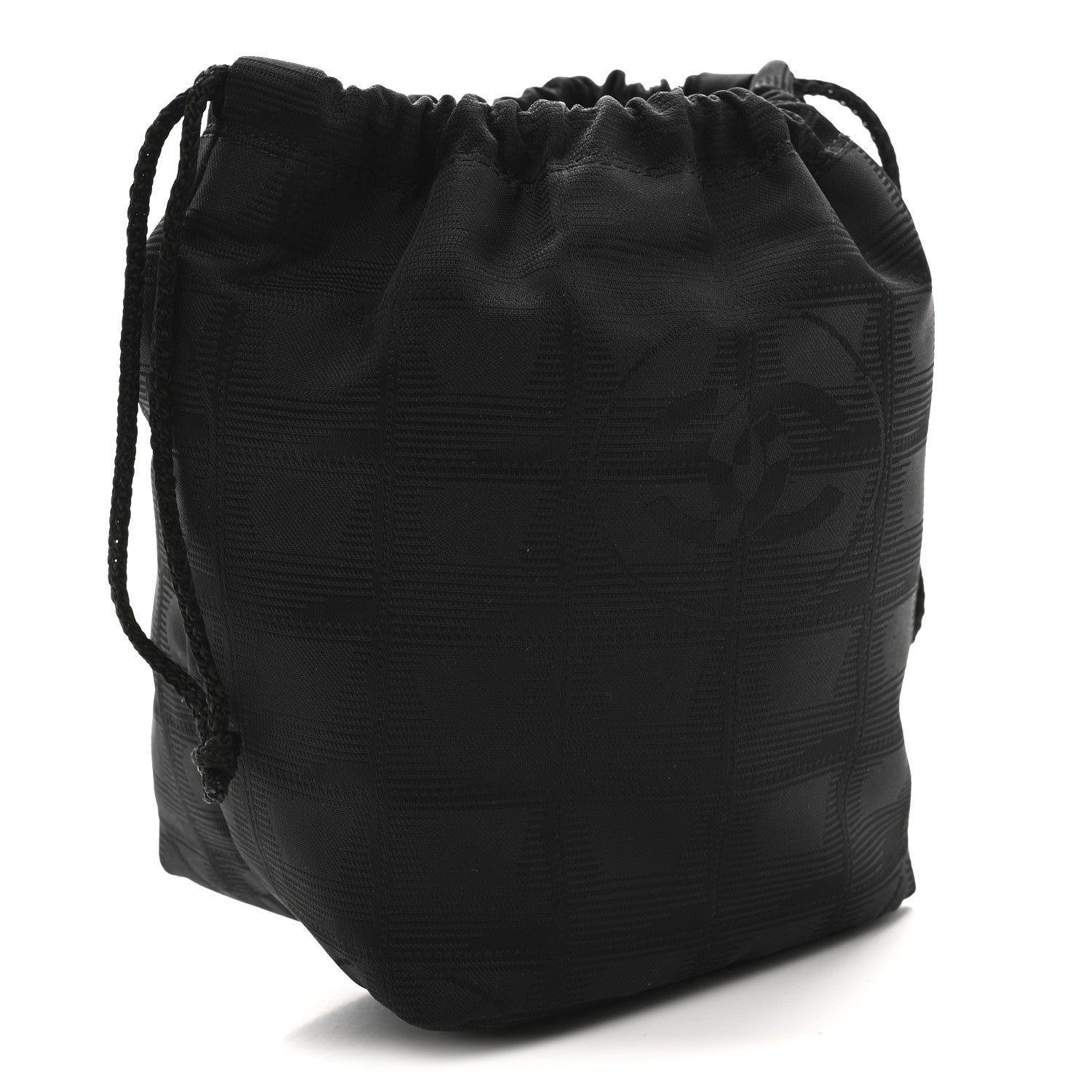 NYLON TRAVEL DRAWSTRING BAG BLACK