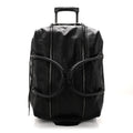 AGNEAU SILVER HARDWARE DUFFLE CARRY ON TRAVEL BAG BLACK
