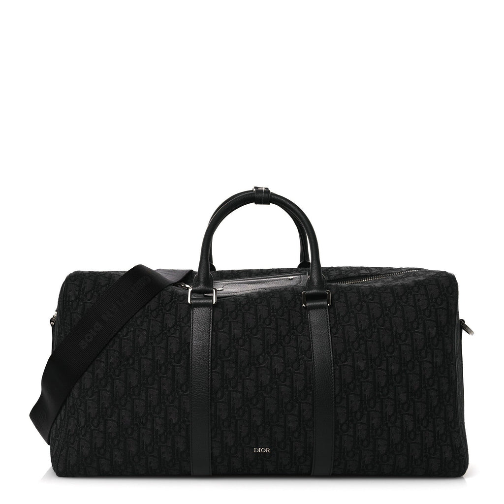 OBLIQUE JACQUARD GRAINED CALFSKIN LINGOT 50 BLACK