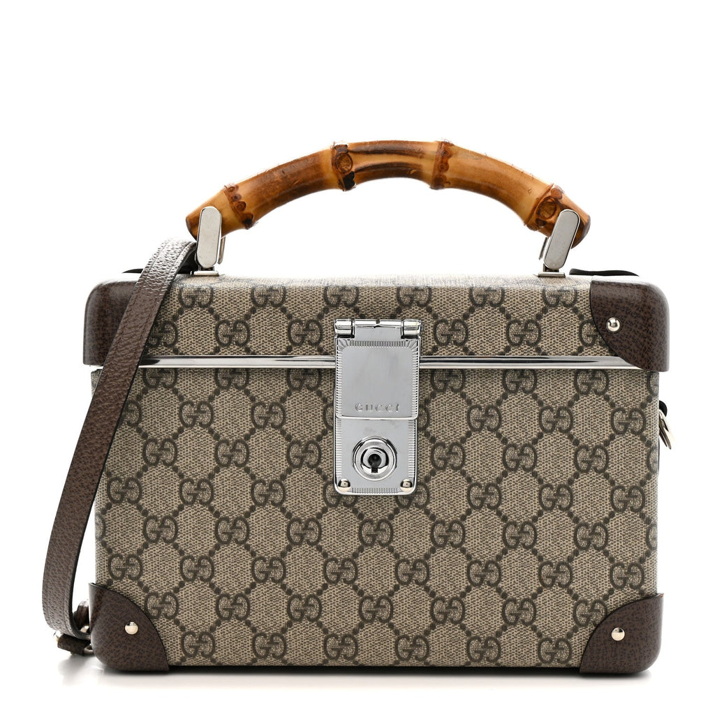 GG SUPREME MONOGRAM GLOBE-TROTTER BEAUTY CASE BROWN