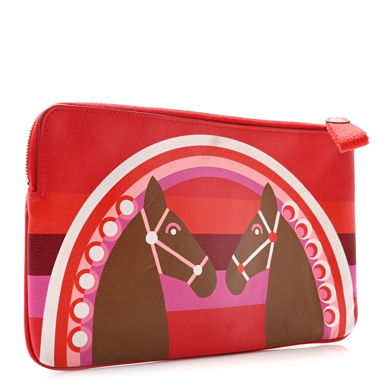 Swift Printed Rainbow Love Carre Long Pocket Pouch Rouge Coeur Alezan