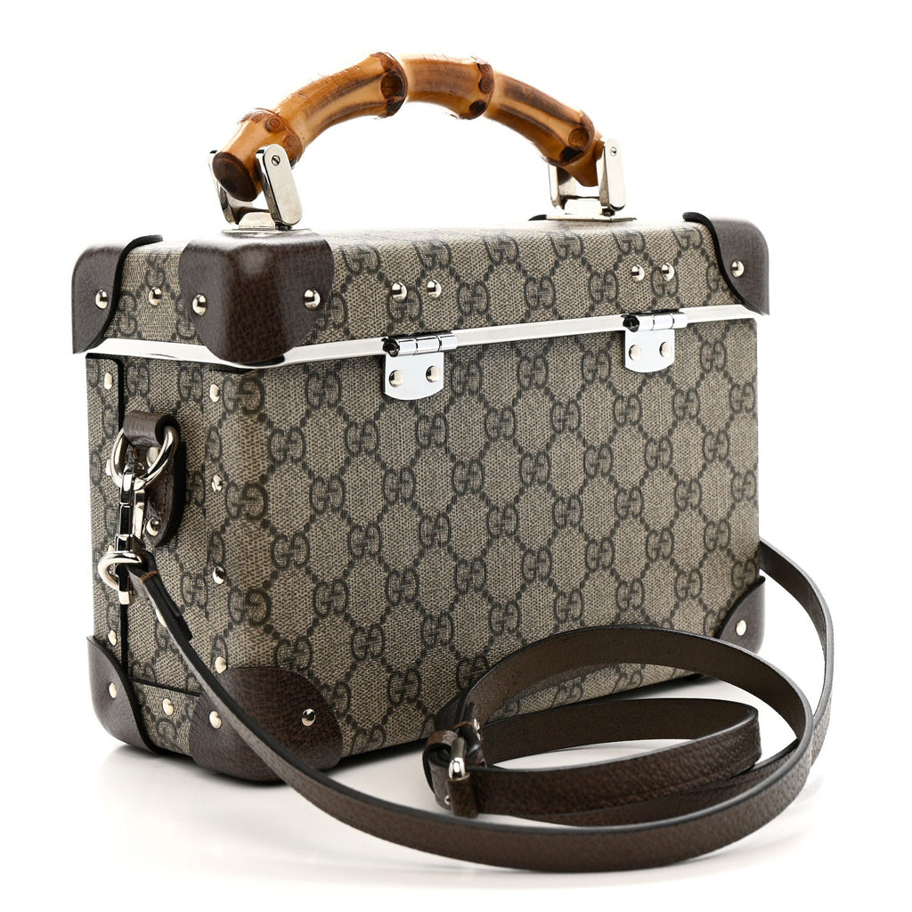 GG SUPREME MONOGRAM GLOBE-TROTTER BEAUTY CASE BROWN