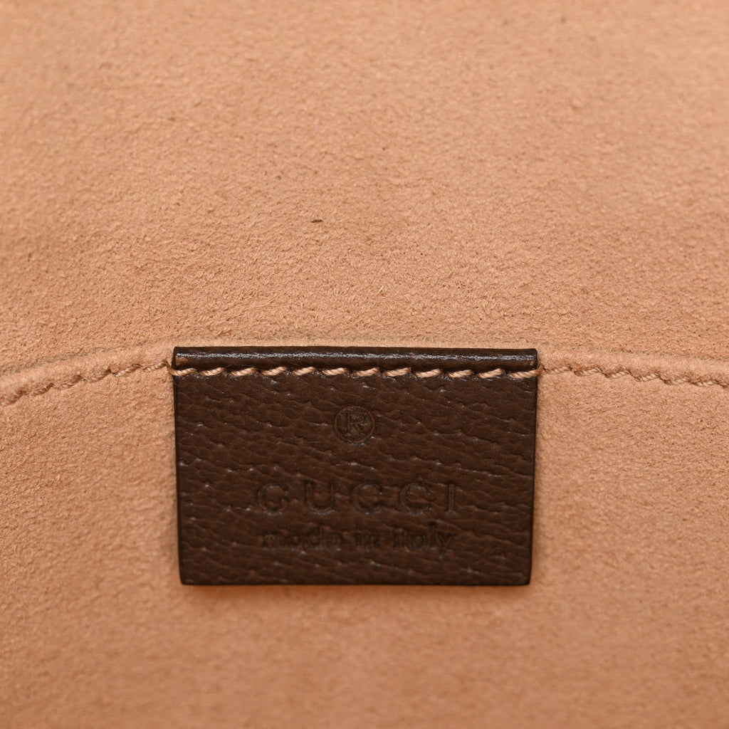 GG Supreme Monogram Web Ophidia Pouch Brown