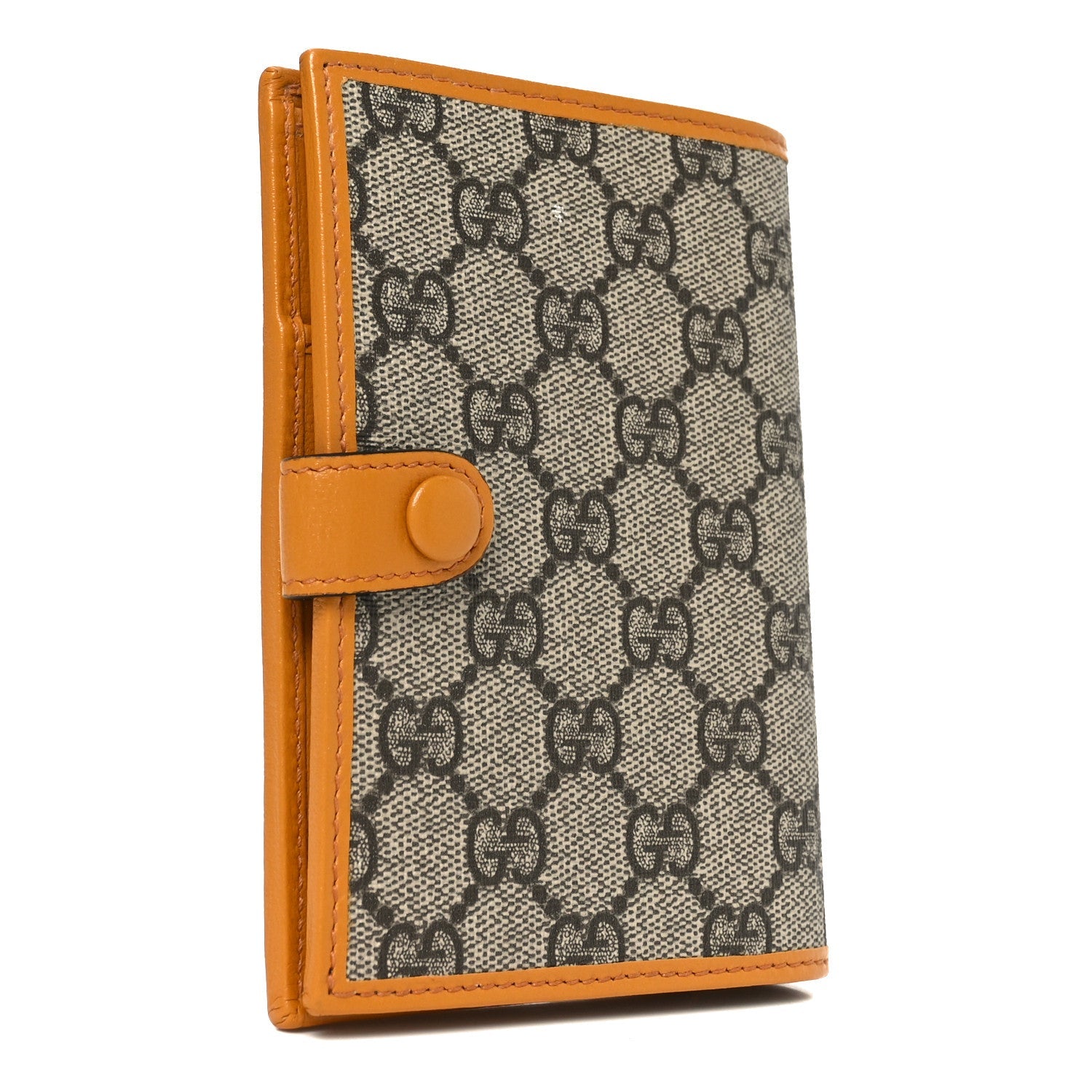 GG Supreme Monogram Azalea Calfskin Retro Interlocking G Passport Case Beige Yellow