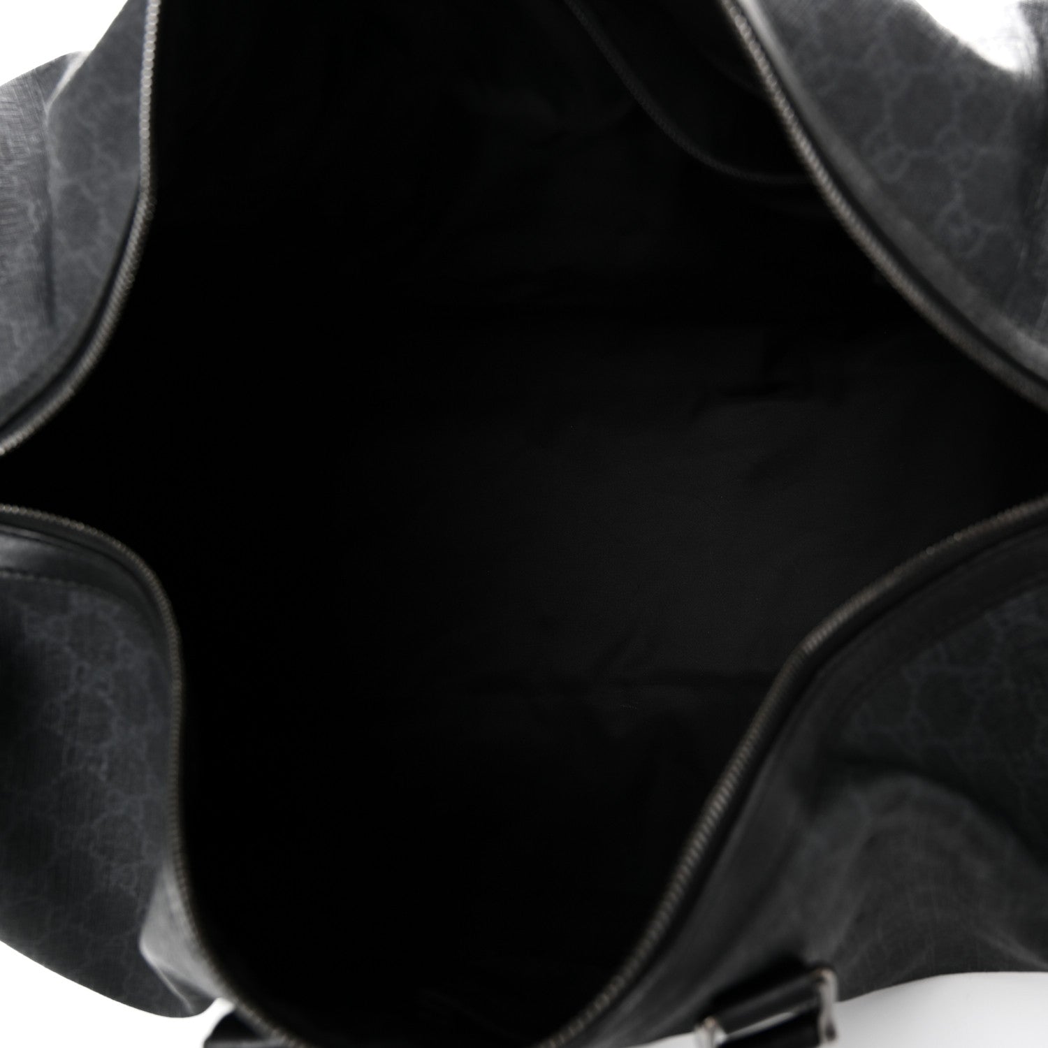 GG SUPREME MONOGRAM MEDIUM CARRY-ON DUFFLE BAG BLACK GREY