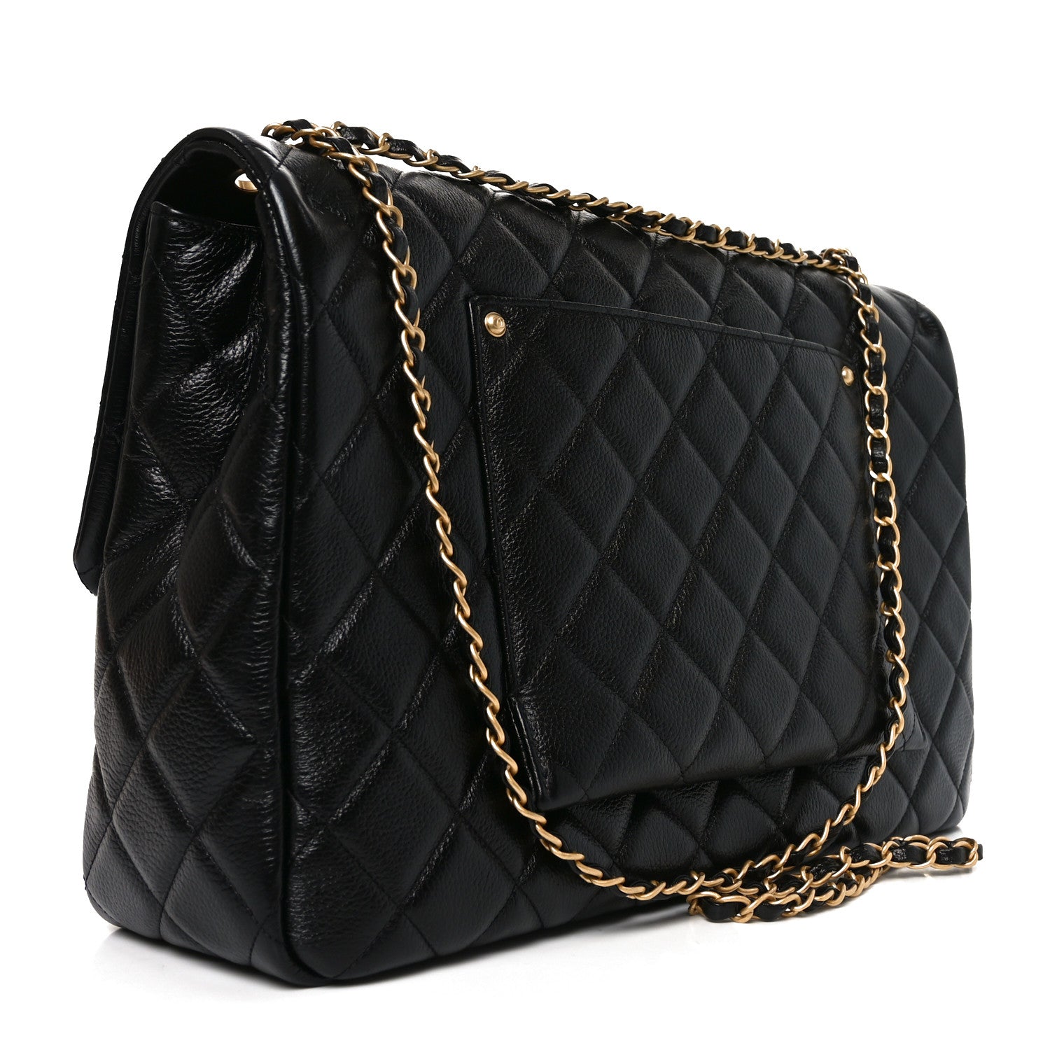Caviar Quilted Small XXL Travel Flap Bag Black