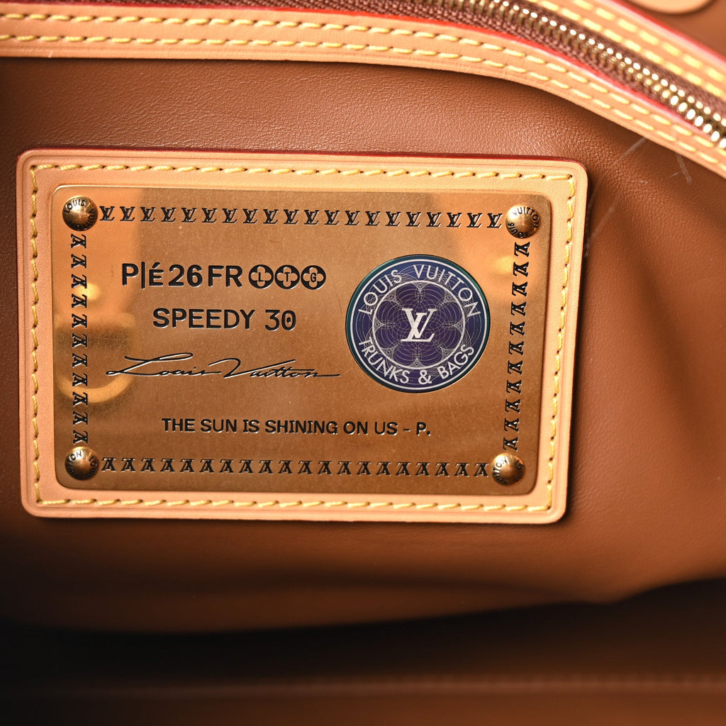 CALFSKIN EMBROIDERED MONOGRAM SPEEDY P9 BANDOULIERE 30 GOLDEN LOTUS PURPLE