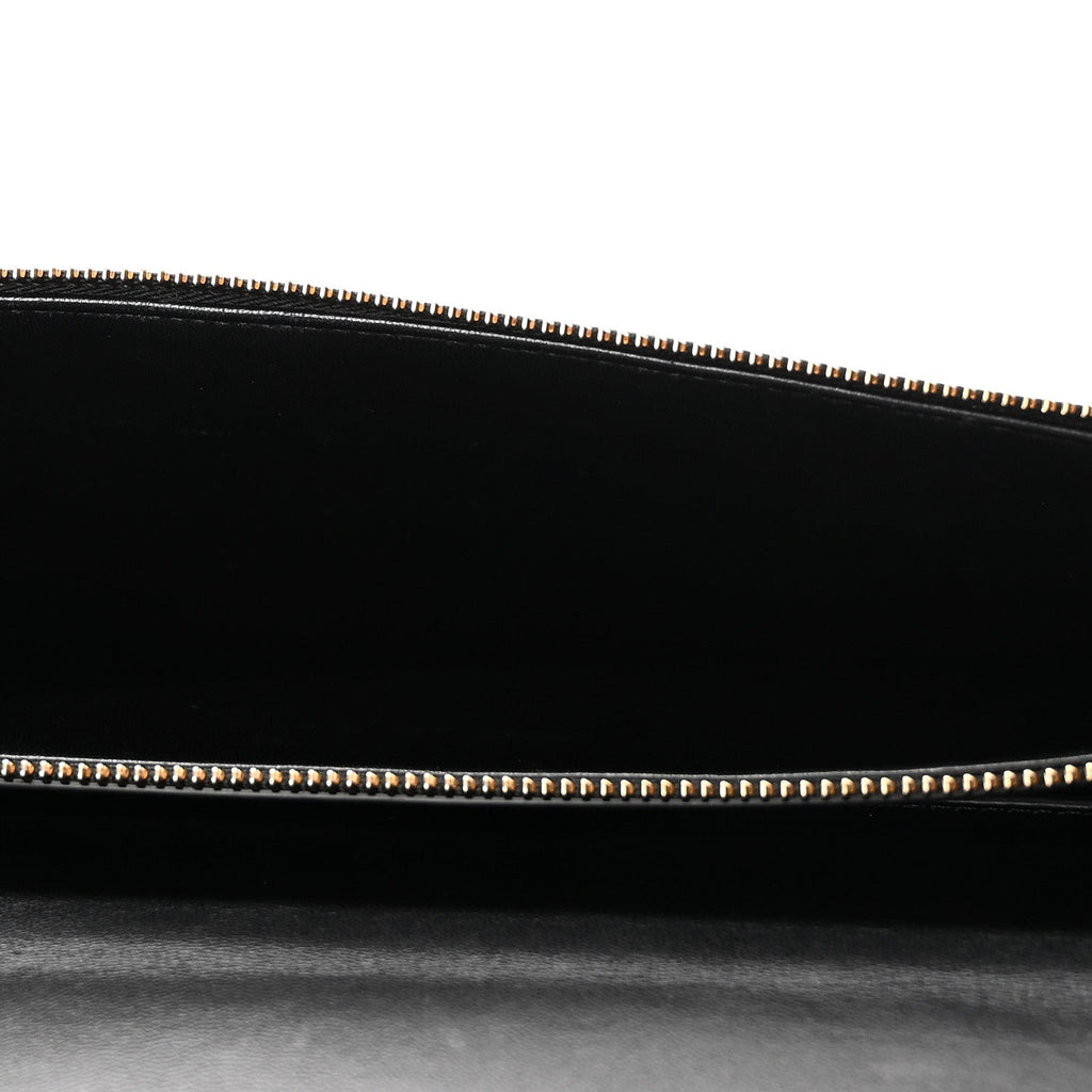 Triomphe Canvas Calfskin Cartable Small Briefcase Black