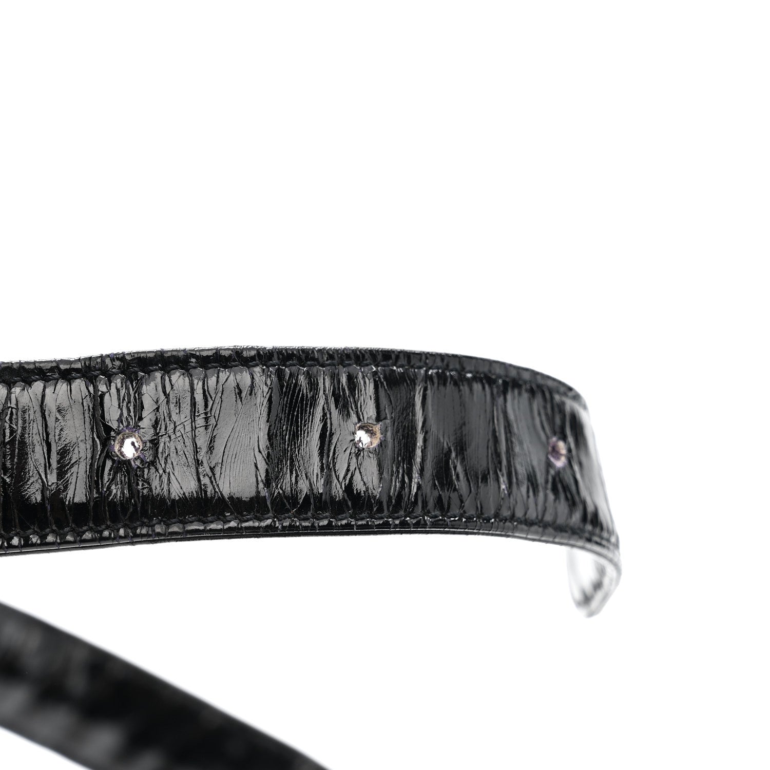 PATENT FLAP WAIST BELT BAG BLACK