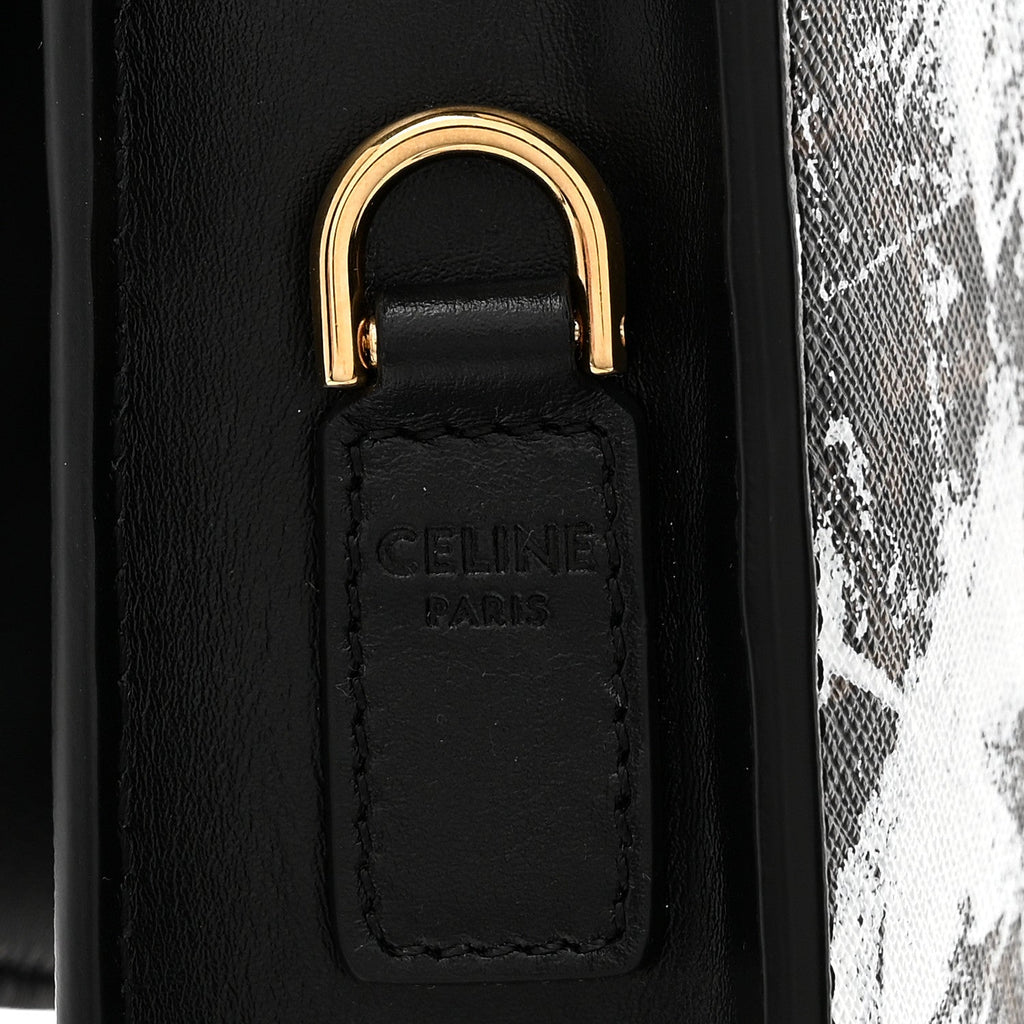 Triomphe Canvas Calfskin Cartable Small Briefcase Black