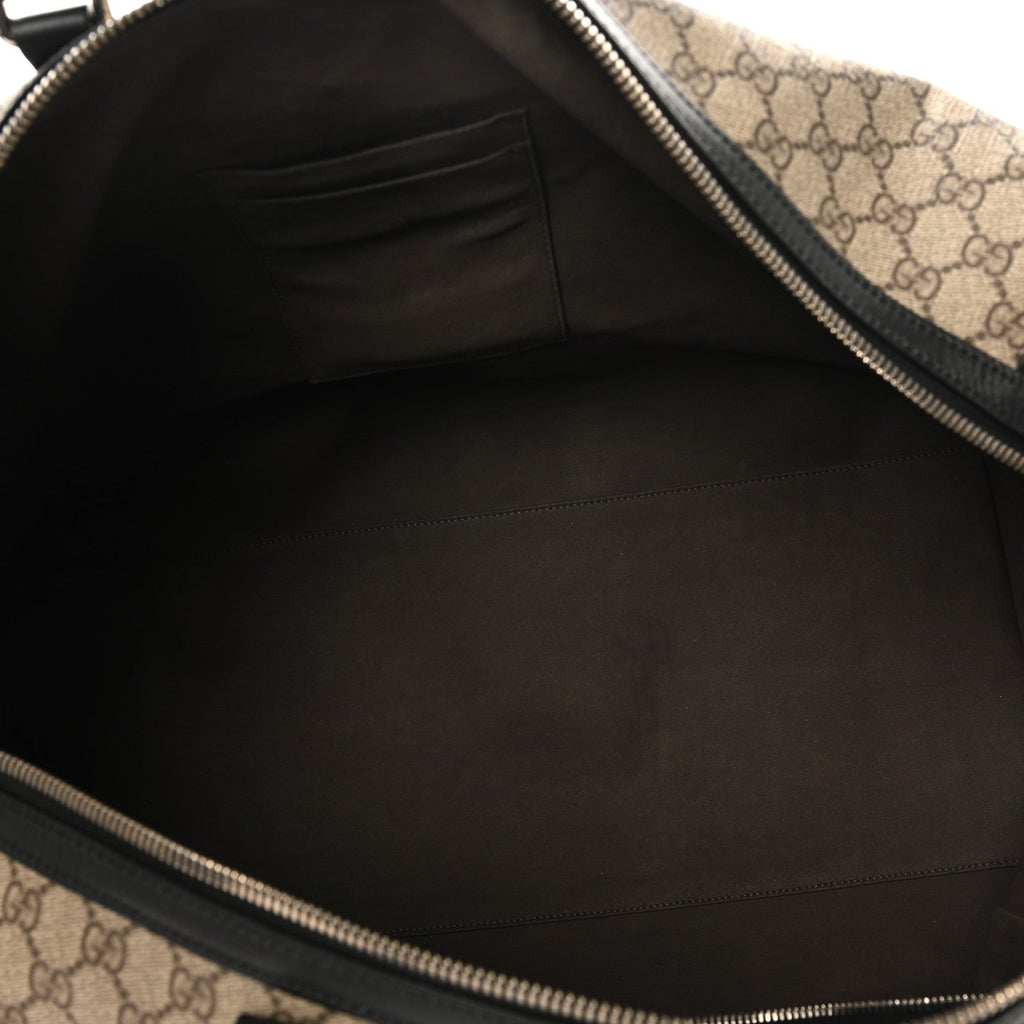GG Supreme Monogram Selleria Calfskin Large Duffle Beige Ebony Black