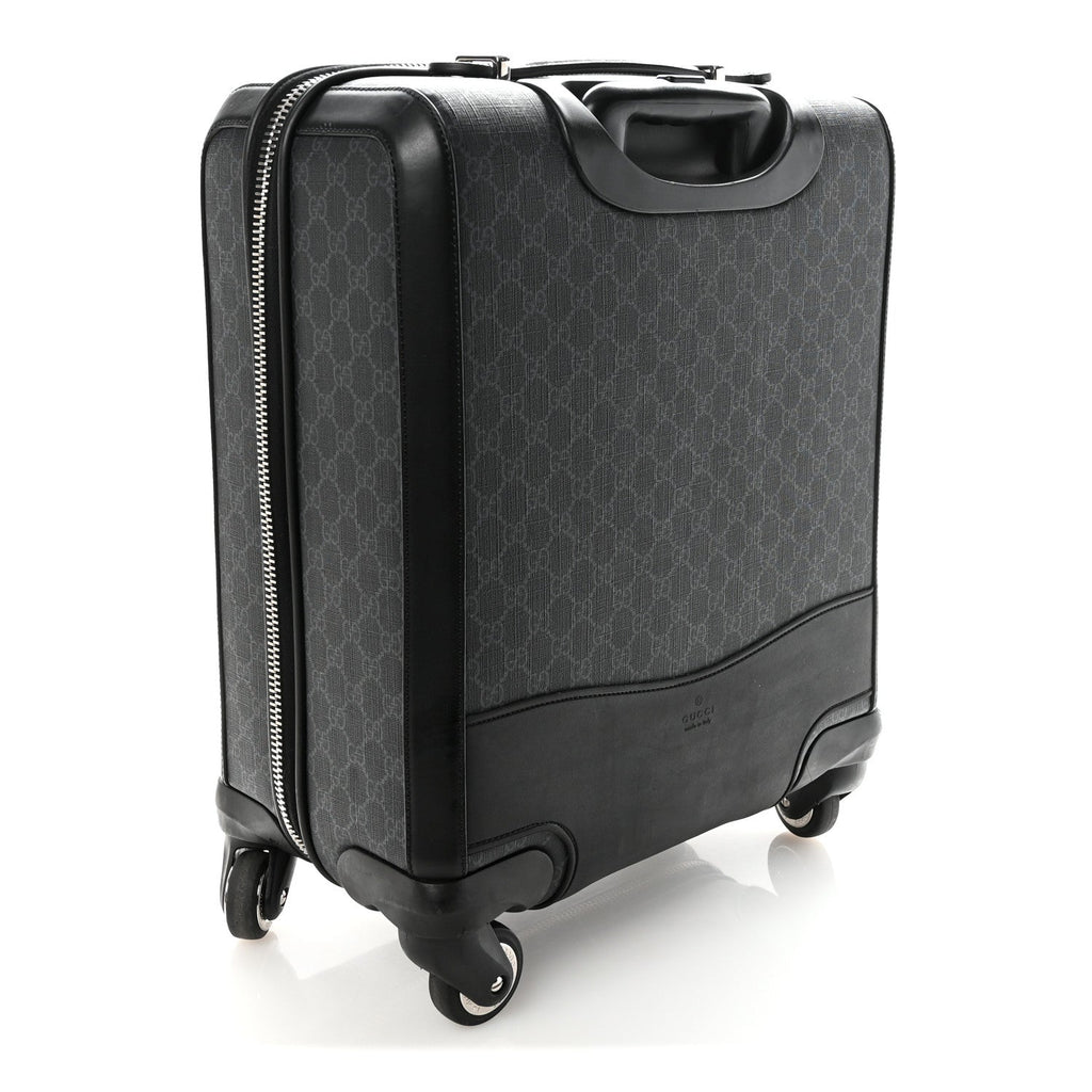 GG SUPREME MONOGRAM GRAN TURISMO SUITCASE BLACK GREY