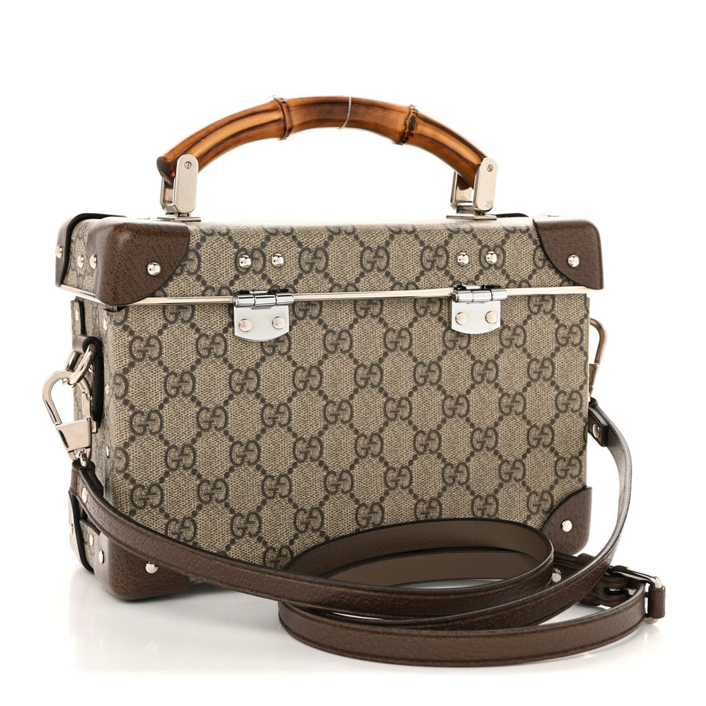 GG Supreme Monogram Globe-Trotter Beauty Case Brown