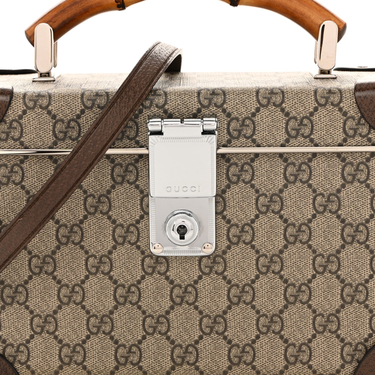 GG Supreme Monogram Globe-Trotter Beauty Case Brown