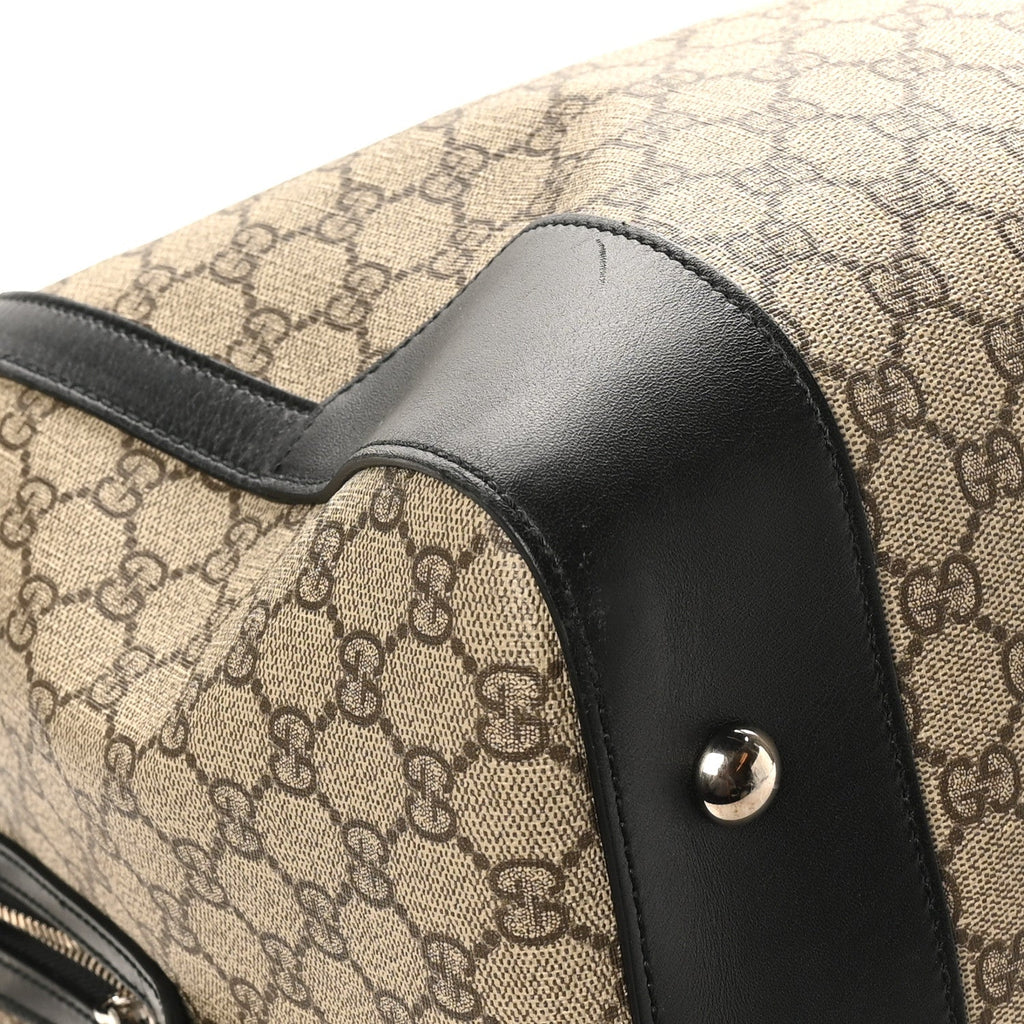GG Supreme Monogram Selleria Calfskin Large Duffle Beige Ebony Black