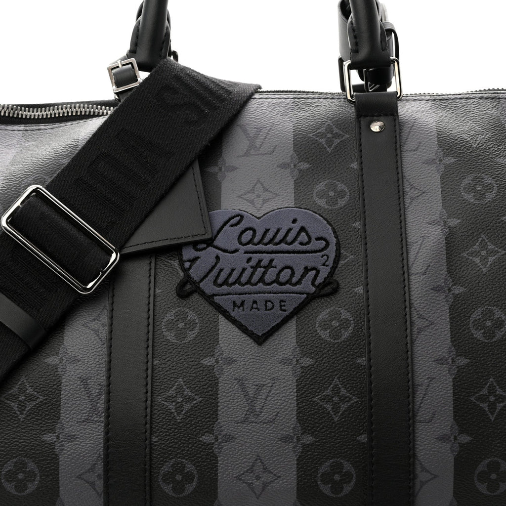 X NIGO Monogram Eclipse Stripes LV Keepall Bandouliere 50
