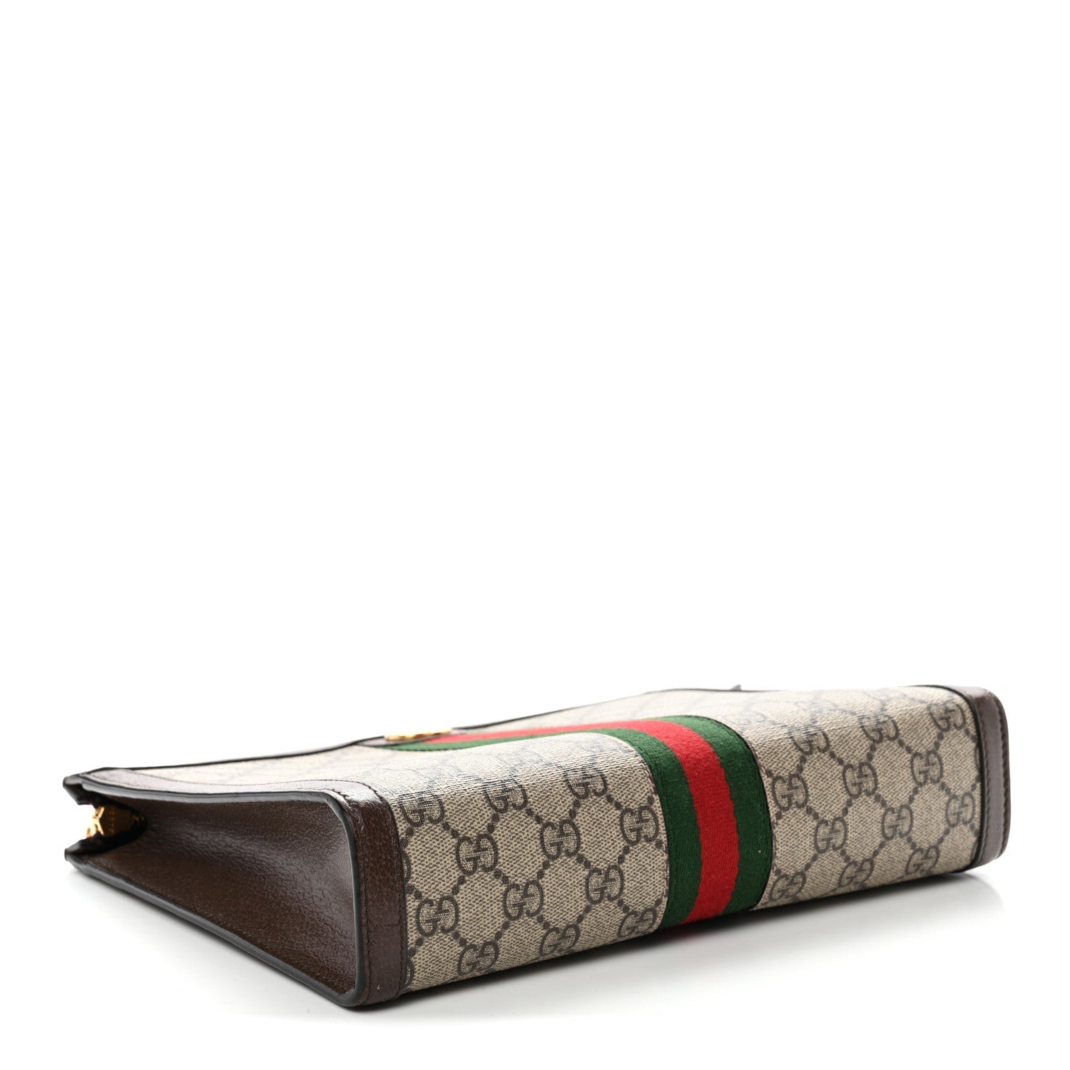 GG Supreme Monogram Web Ophidia Pouch Brown