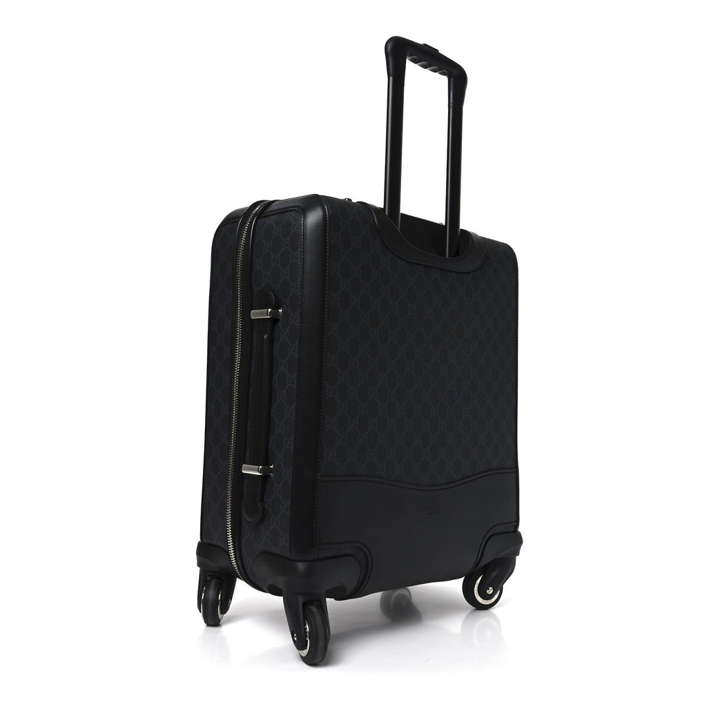 GG SUPREME MONOGRAM CALFSKIN CABIN TROLLEY BLACK
