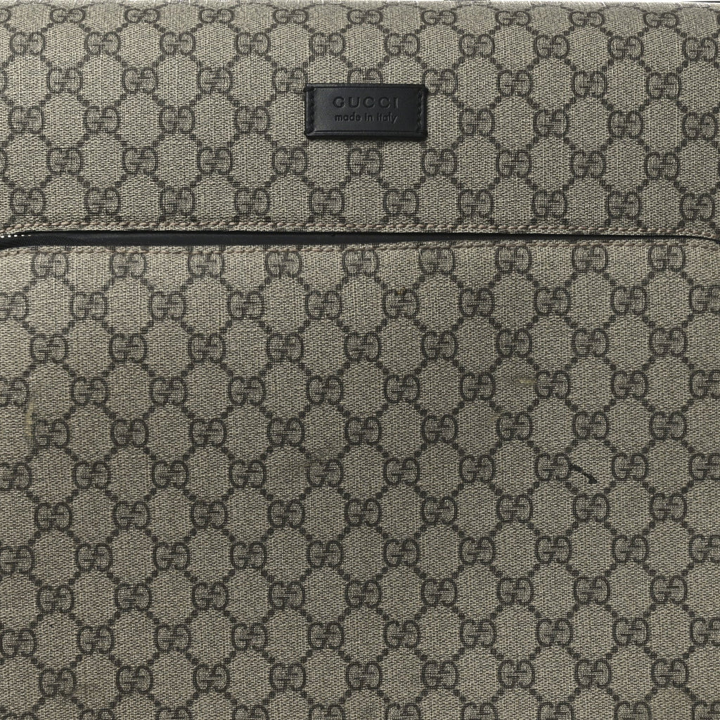 GG SUPREME MONOGRAM FOUR WHEEL SUITCASE BLACK
