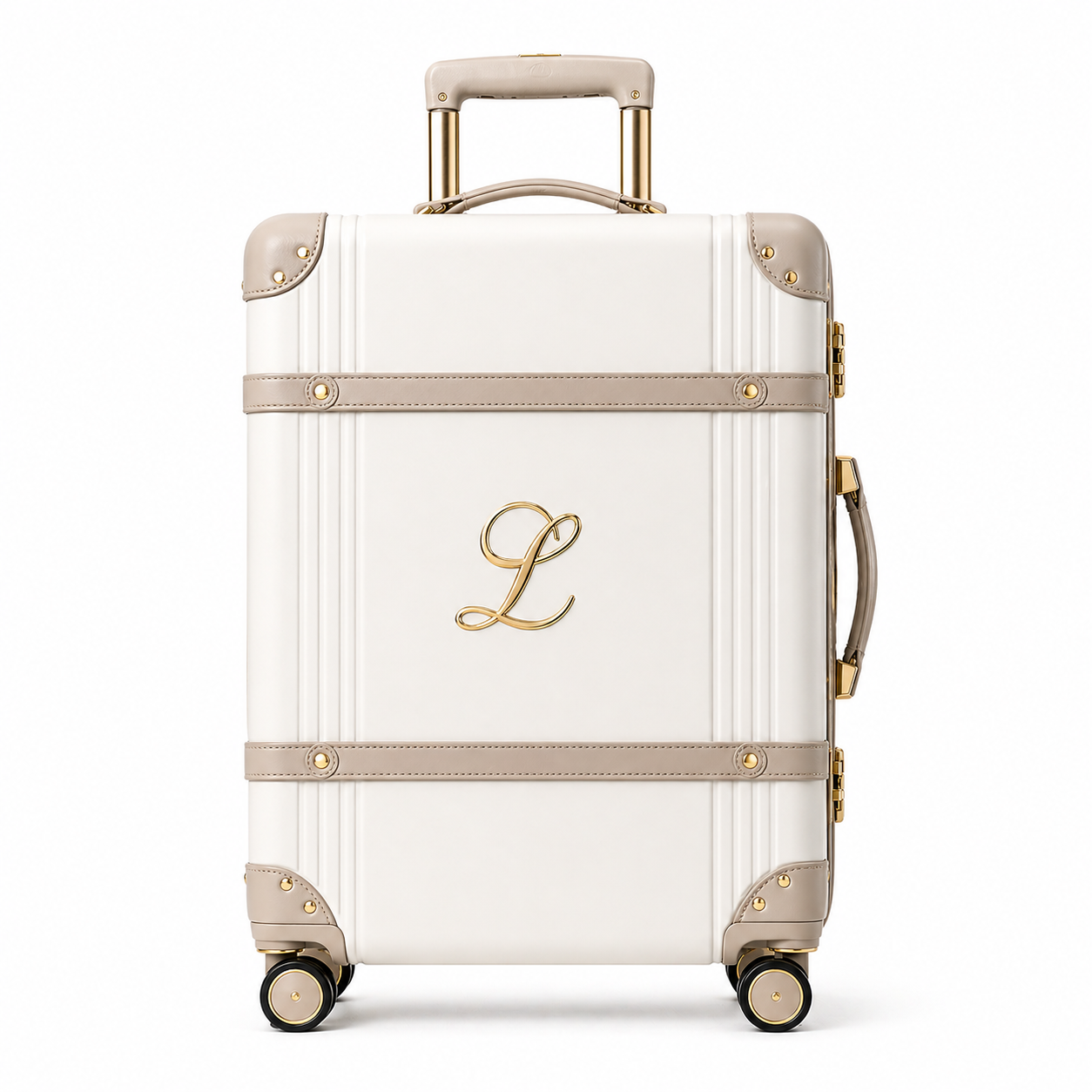 Levira White Gold & Light Grey Suitcase