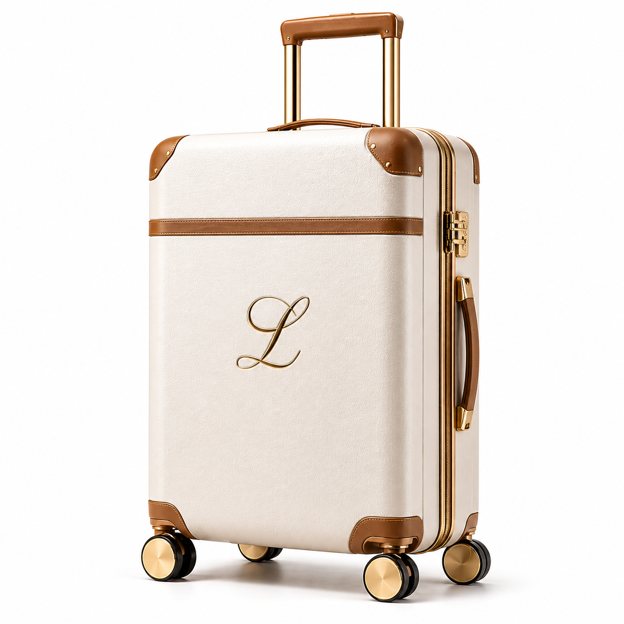 Levira Gold & Brown Suitcase