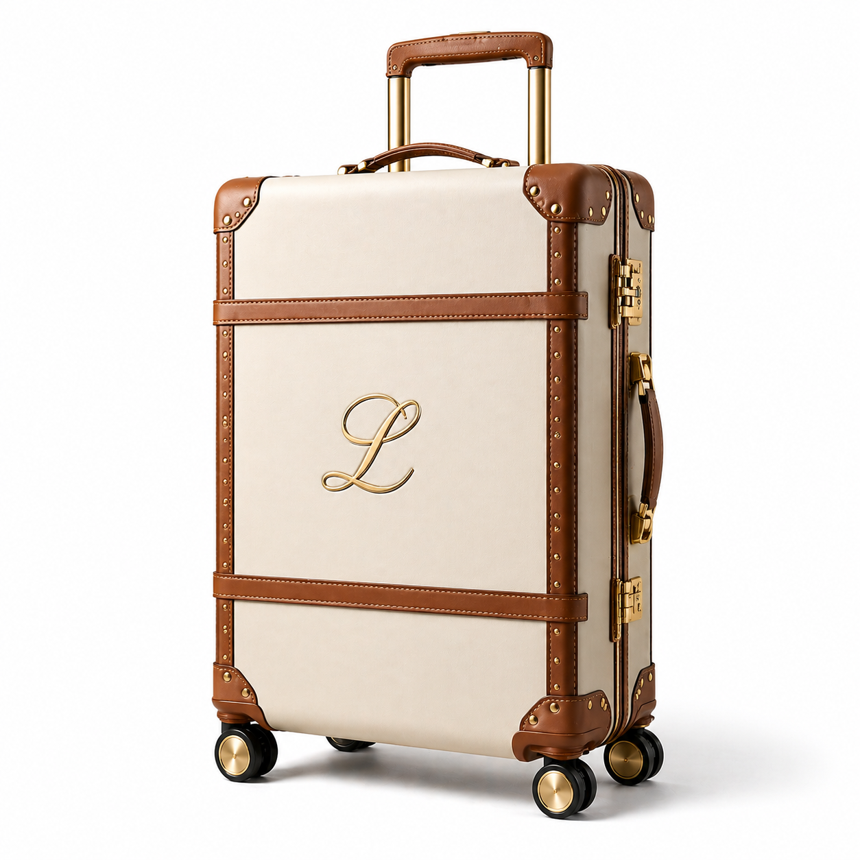 Levira Brown & Cream Suitcase